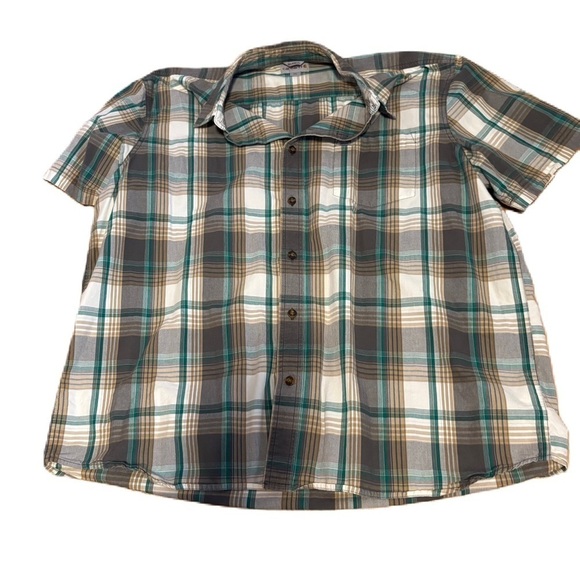 Carhartt Men's Plaid Relaxed Fit Button Down Short Sleeve Work Shirt 2XL Blue - Picture 1 of 4